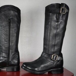 Women's Steve Madden Black Leather Knee High Long Tall Riding Boots 6.5
